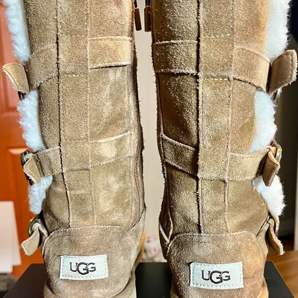 Girl's Tan UGG Australia Maddi II Boots Size 3 EU Size 35 Good Condition - Picture 5 of 6